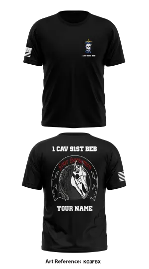 1 cav 91st beb Store 1 Core Men's SS Performance Tee - kG3fBX