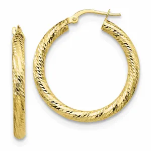 10k Yellow Gold Round Hoop Earrings