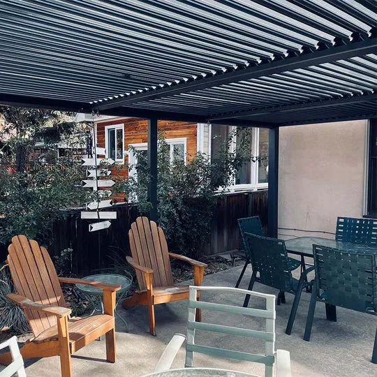 11.4' × 17.5' Outdoor Louvered Pergola with Adjustable Hardtop- Aluminum Pergola