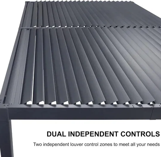 11.4' × 17.5' Outdoor Louvered Pergola with Adjustable Hardtop- Aluminum Pergola