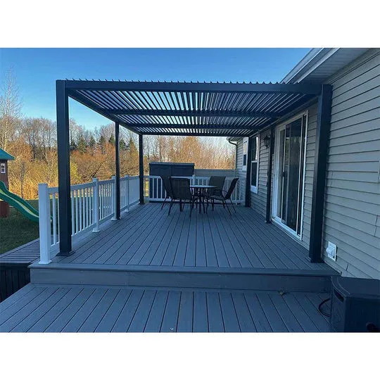 11.4' × 17.5' Outdoor Louvered Pergola with Adjustable Hardtop- Aluminum Pergola