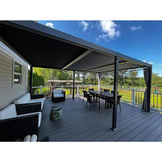 11.4' × 17.5' Outdoor Louvered Pergola with Adjustable Hardtop- Aluminum Pergola