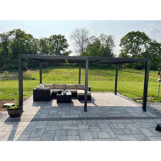 11.4' × 17.5' Outdoor Louvered Pergola with Adjustable Hardtop- Aluminum Pergola