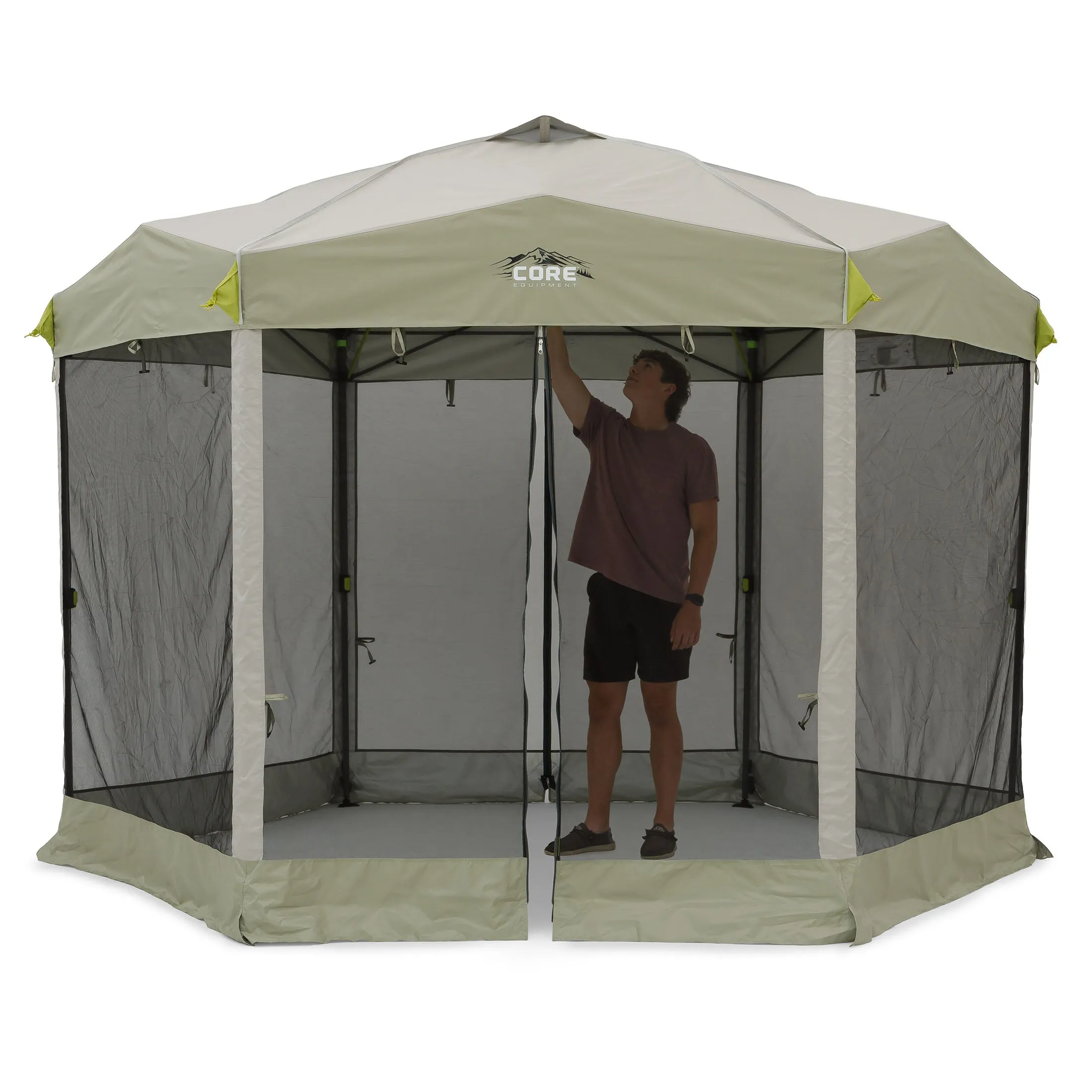 11.5' x 10' Center Push Eaved Instant Screen House