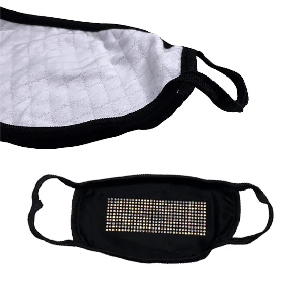2 Pack: Cotton Shaped Rhinestone Face Mask