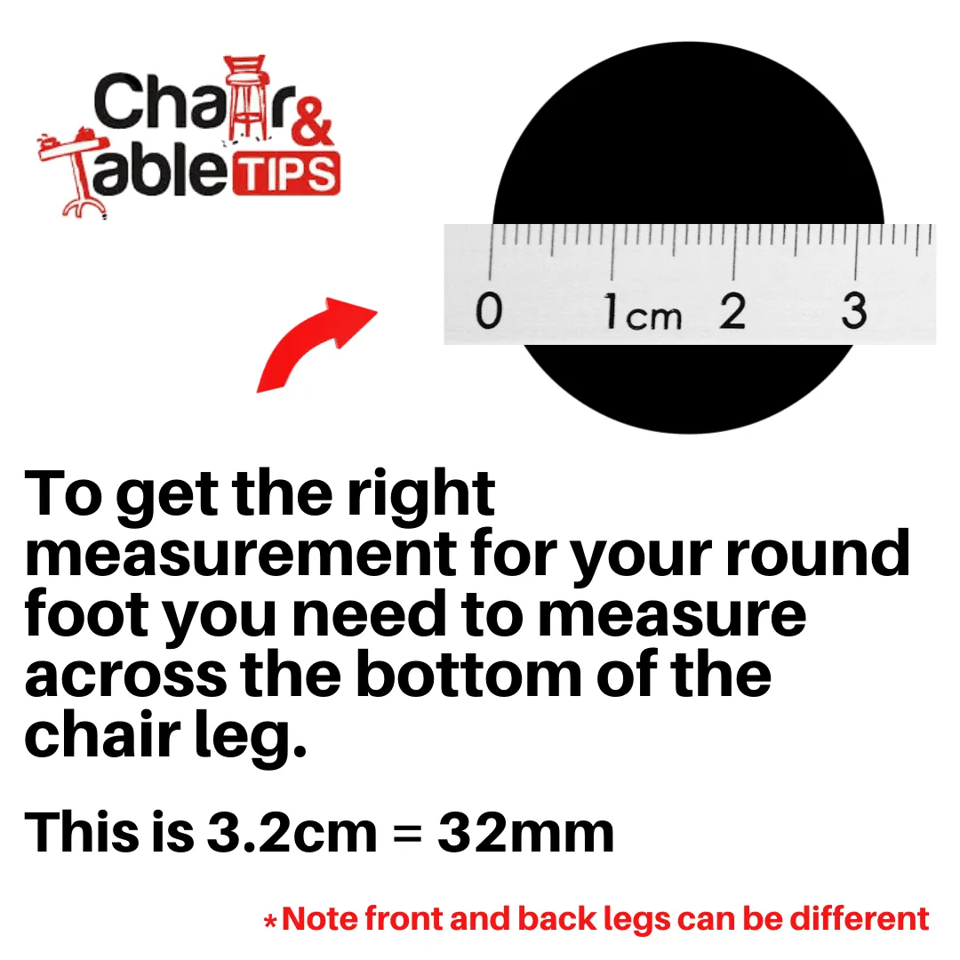 25mm Round Super Heavy Duty COMMERCIAL External Silicone Chair Protector - C002NMCT