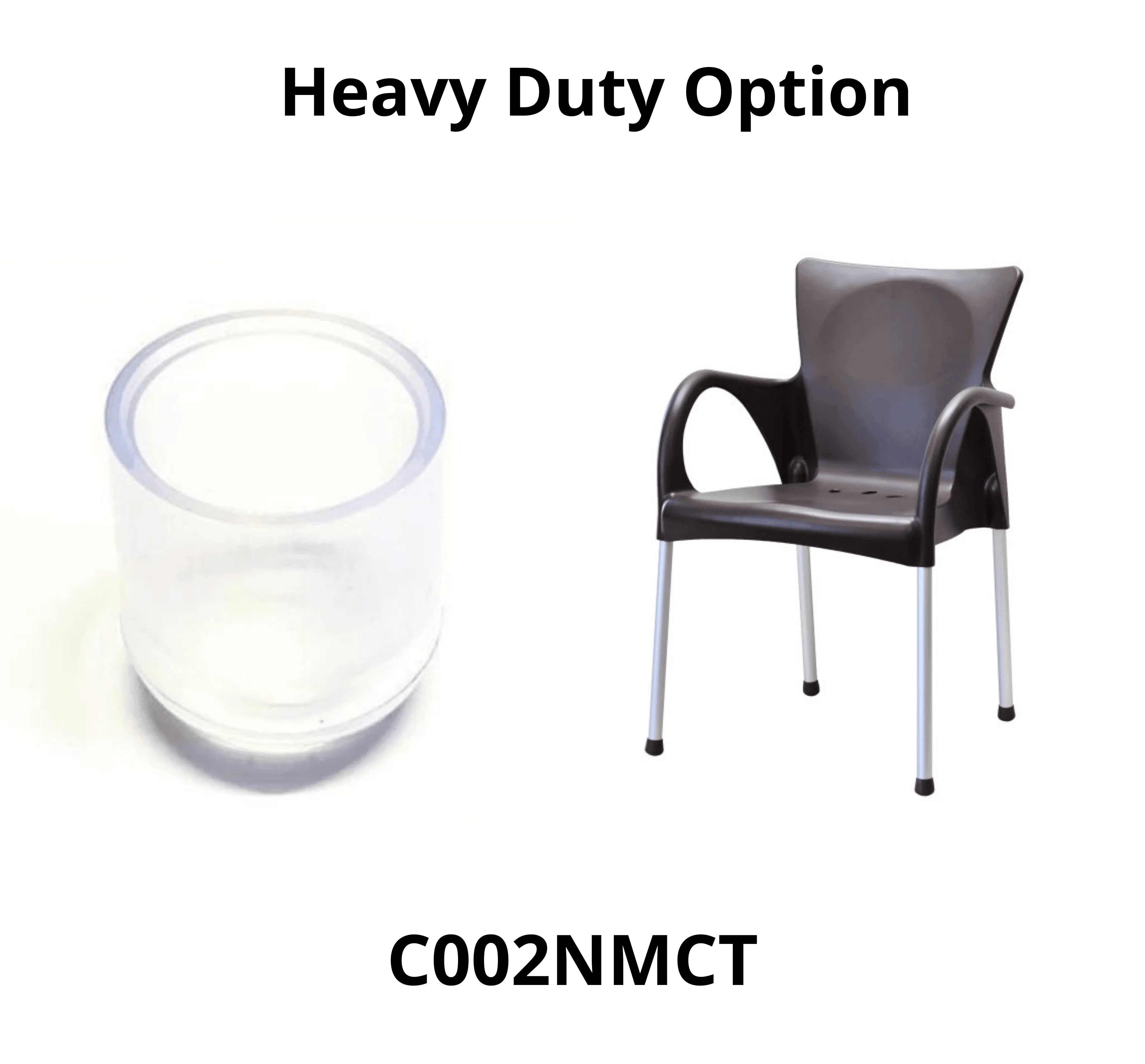 25mm Round Super Heavy Duty COMMERCIAL External Silicone Chair Protector - C002NMCT