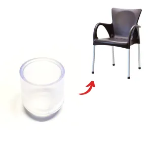 25mm Round Super Heavy Duty COMMERCIAL External Silicone Chair Protector - C002NMCT