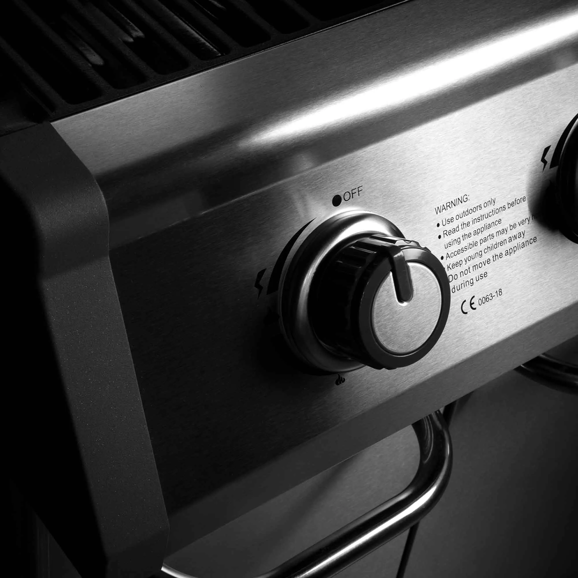3 Burner Deluxe Gas BBQ Grill with Piezo Ignition, Stainless Steel - DG16