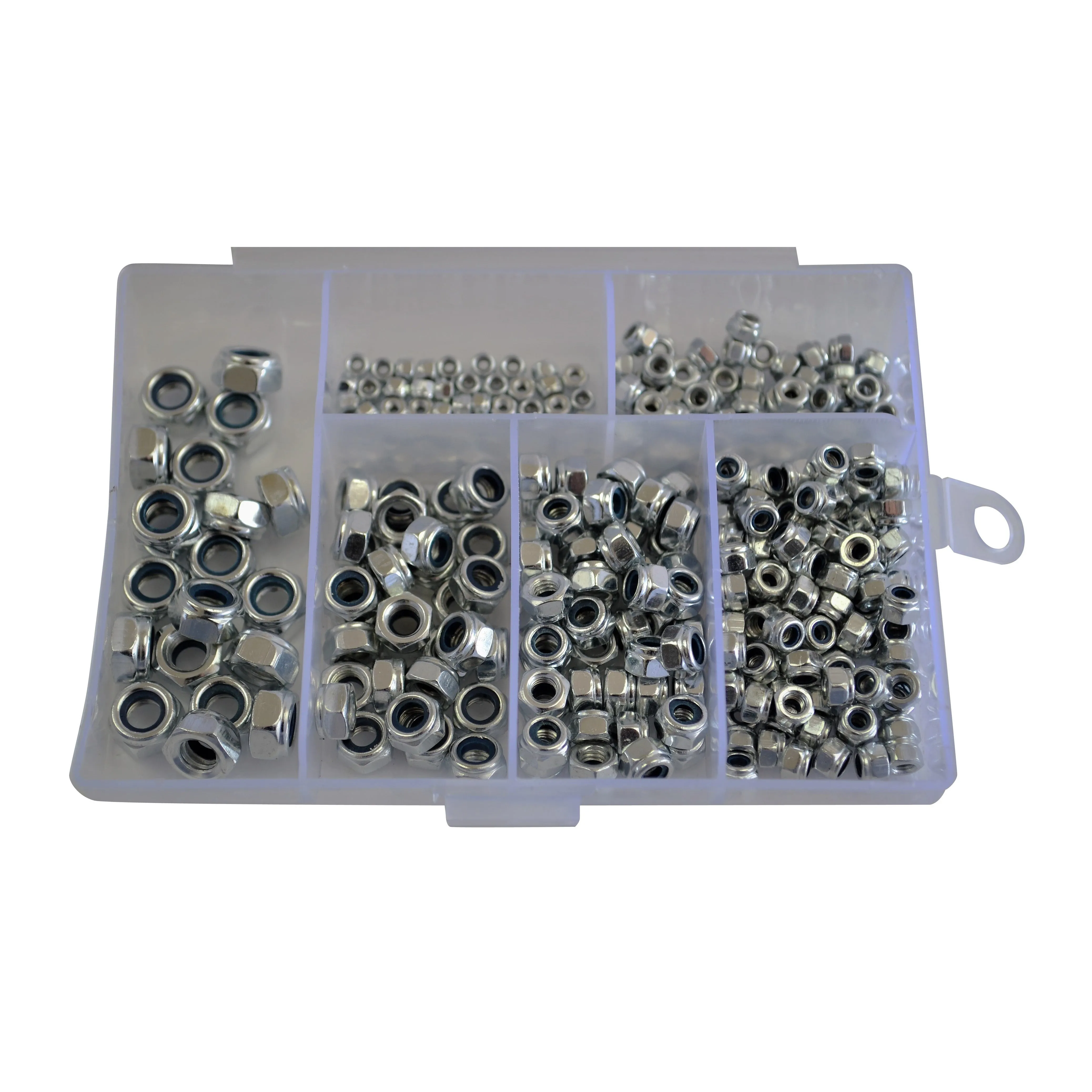 300pc Hex Nylock Nylon Carbon Steel Nut Grab Kit