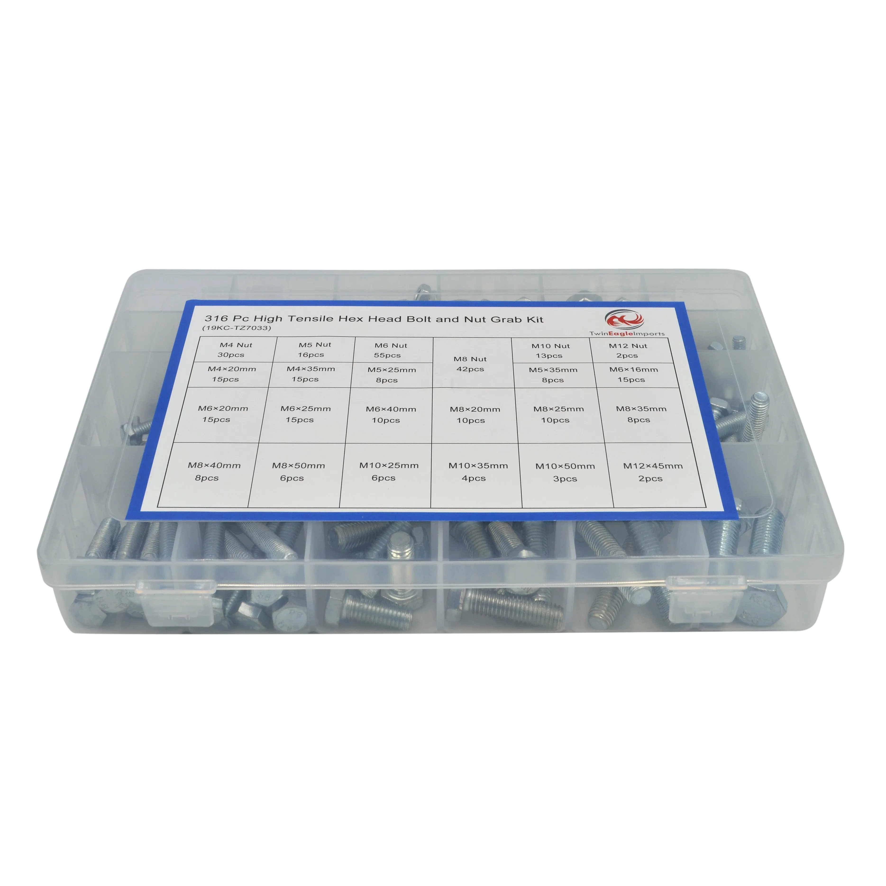 316pc High Tensile Hex Head Bolt and Nut