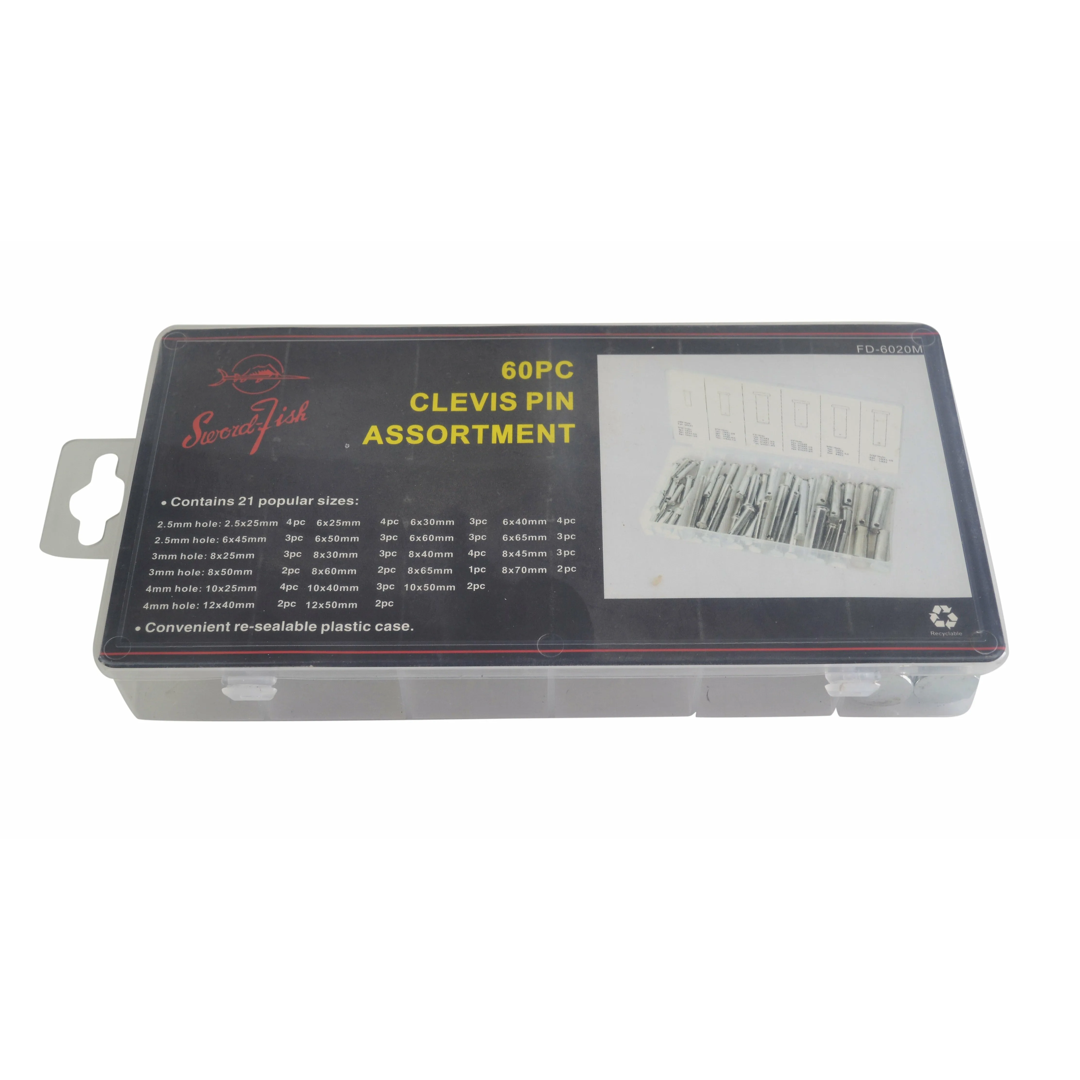 60pc Metric Clevis Pin Kit and 150pc Metric R Pin Clip Grab Kit