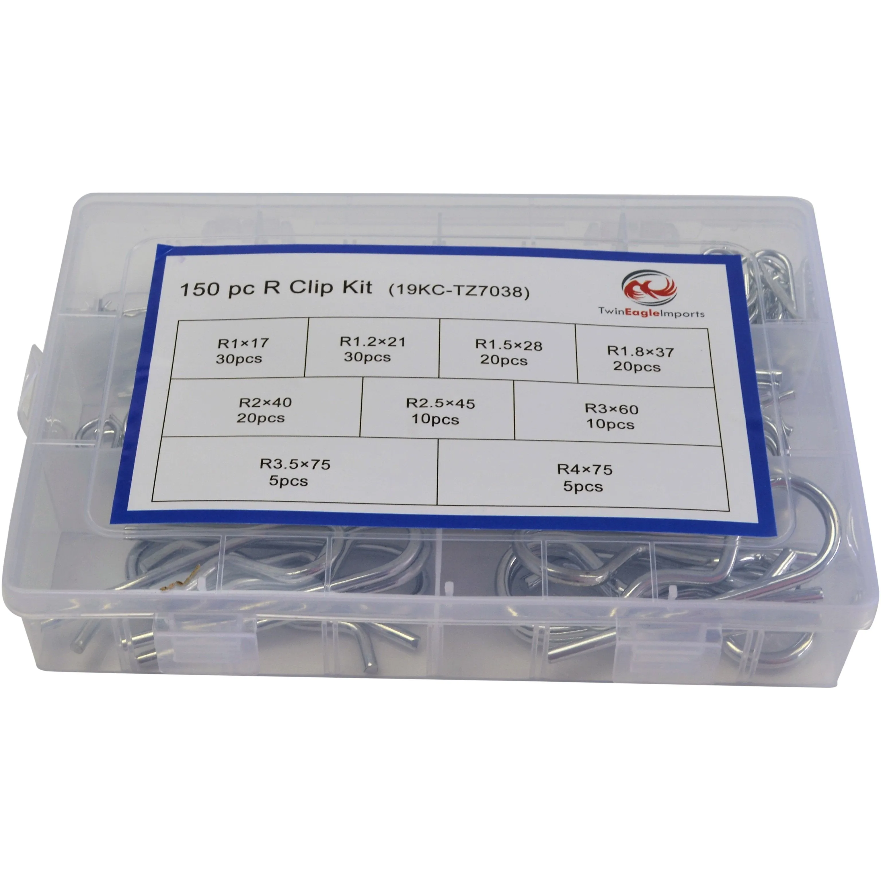60pc Metric Clevis Pin Kit and 150pc Metric R Pin Clip Grab Kit