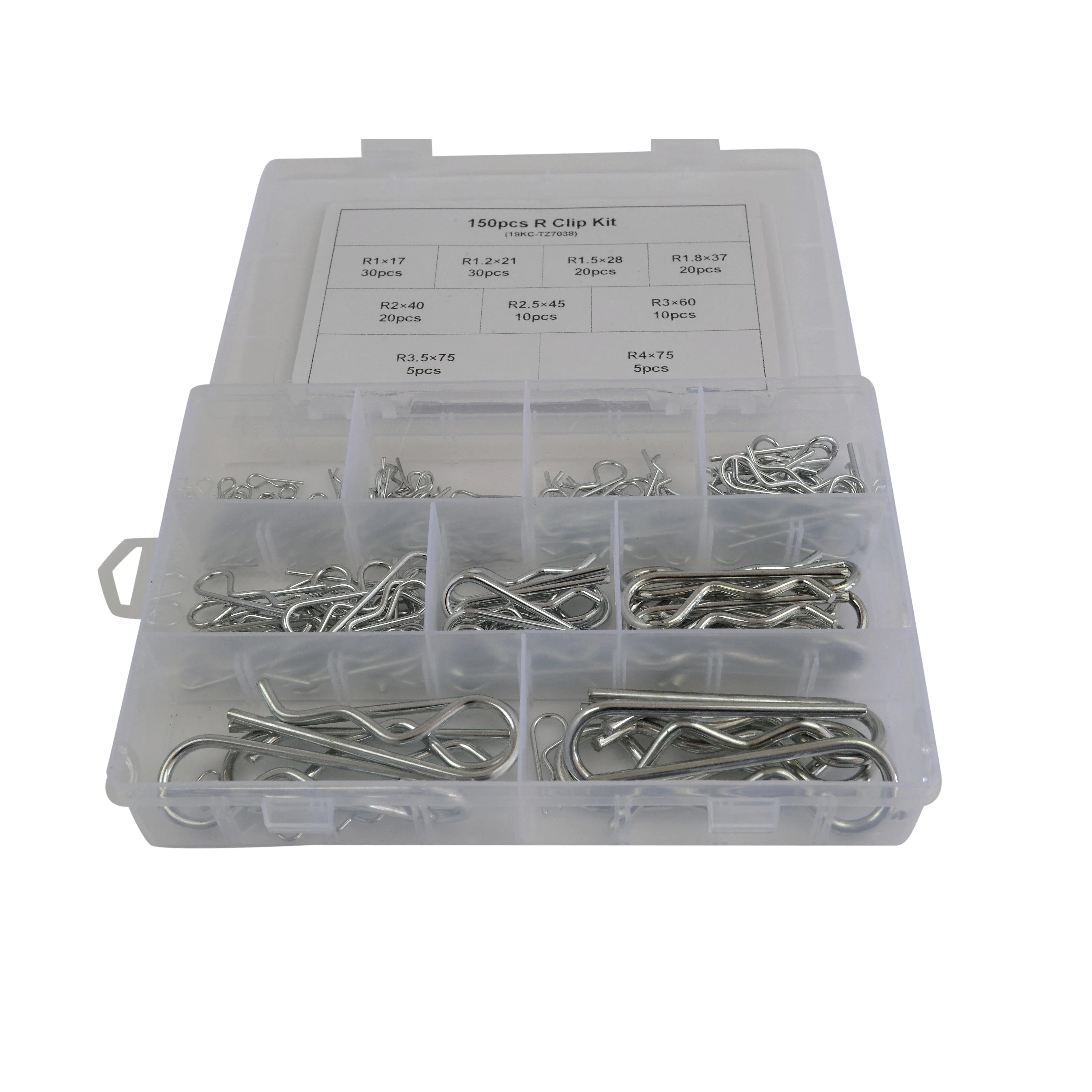 60pc Metric Clevis Pin Kit and 150pc Metric R Pin Clip Grab Kit
