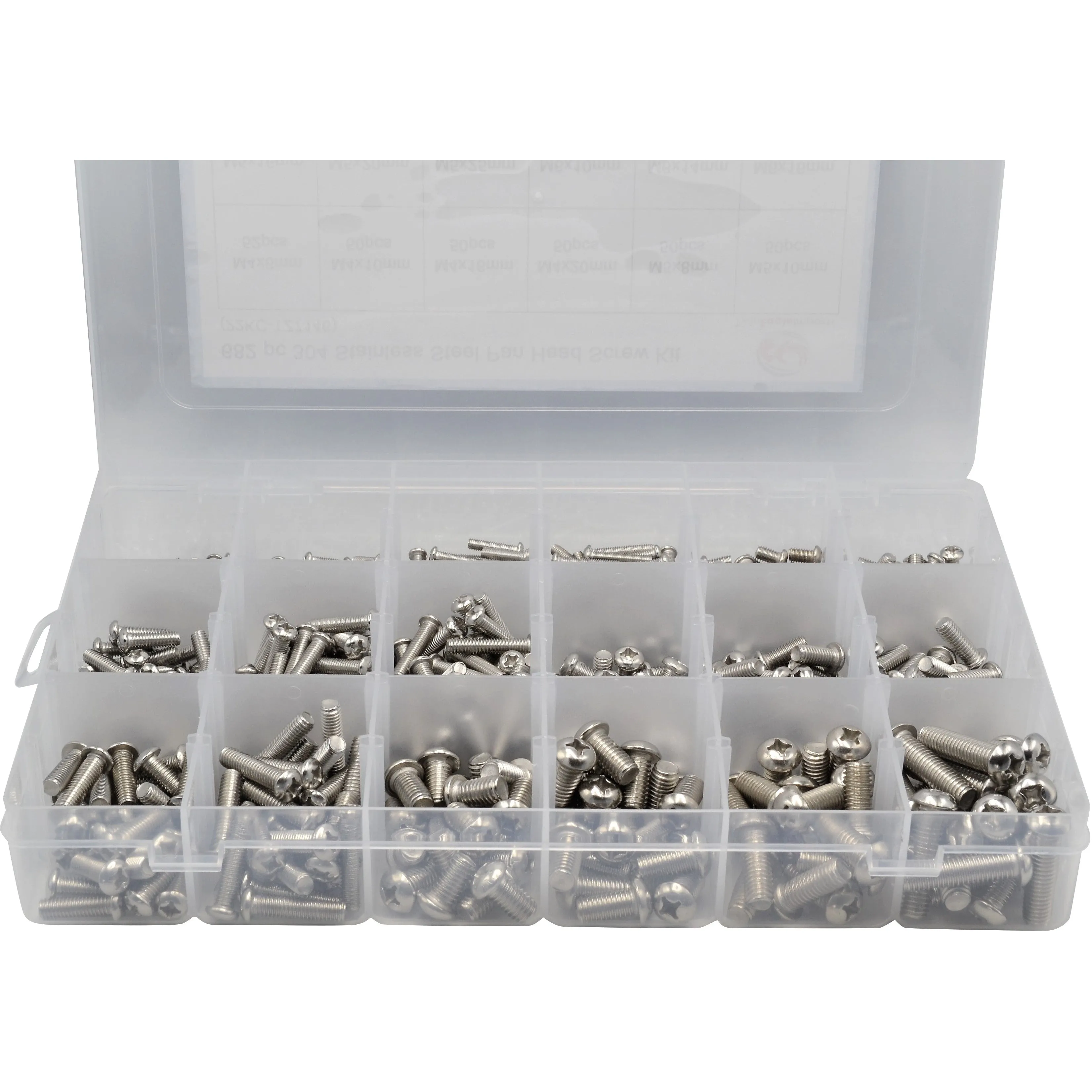 682 Piece 304 Stainless Steel Pan Head Screw Grab Kit Assortment