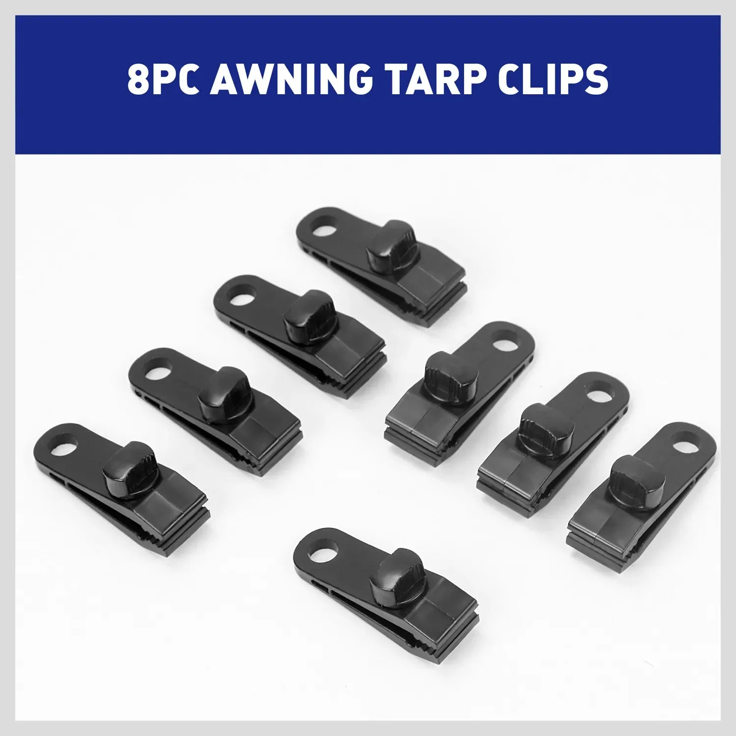 8 Piece Awning Tarp Tent Grommet Clamp Clips Hangers