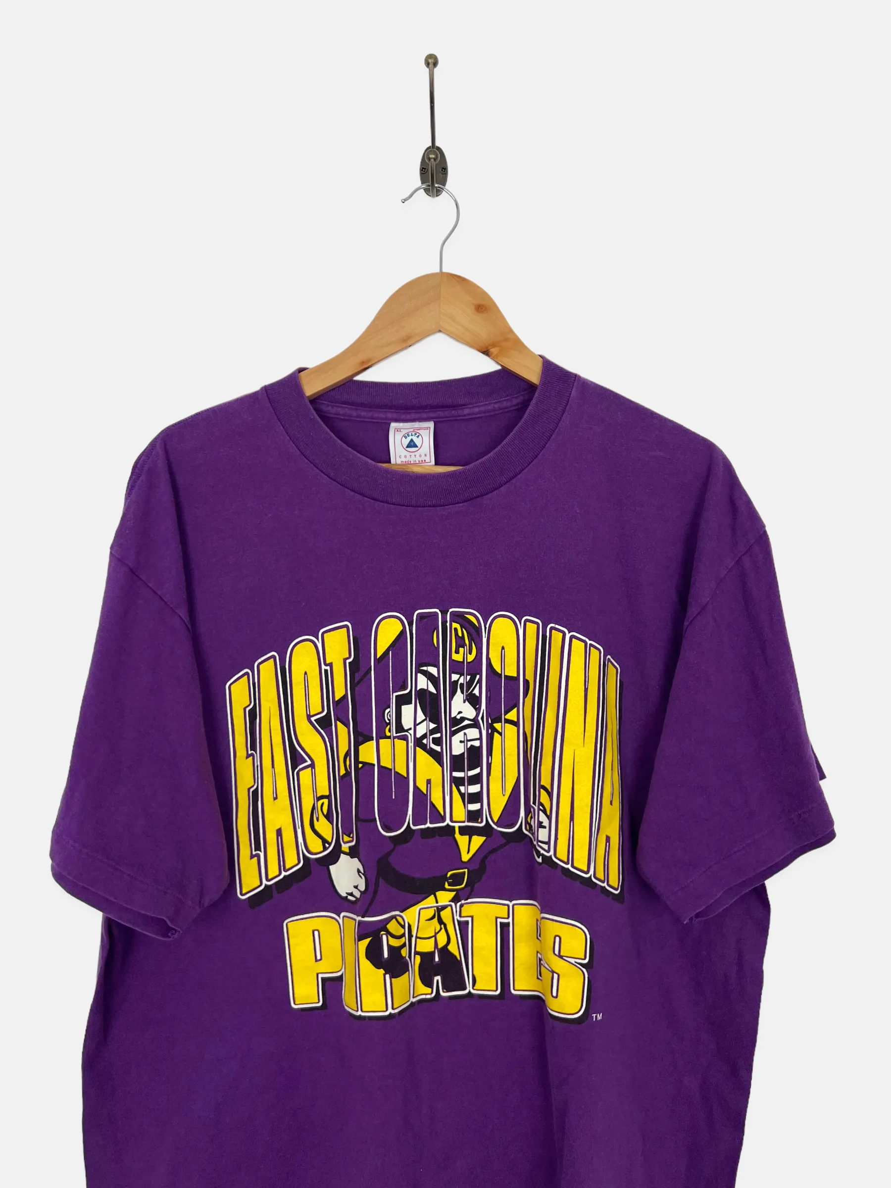 90's East Carolina Pirates USA Made Vintage T-Shirt Size XL