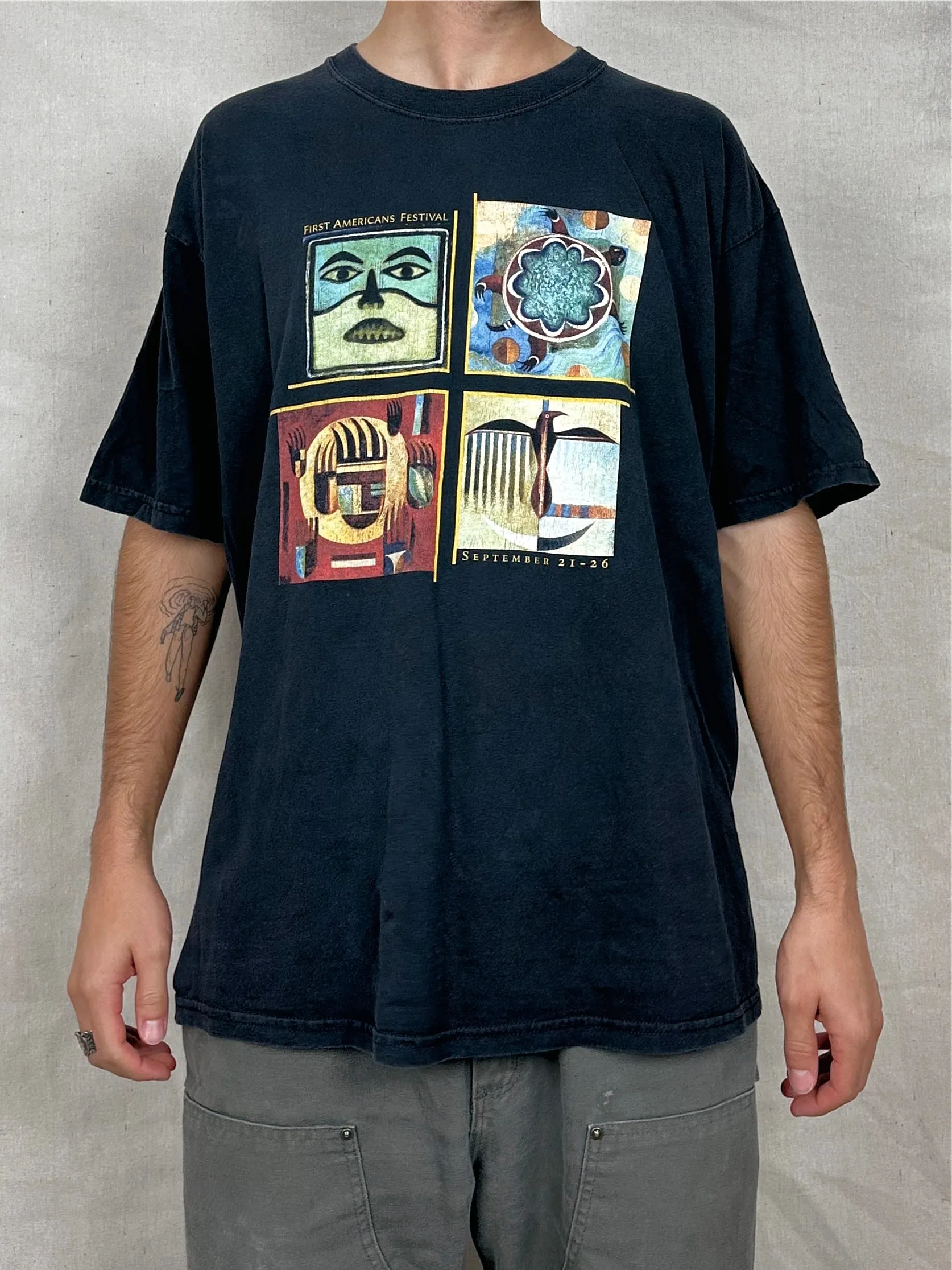 90's First Americans Festival Vintage T-Shirt Size XL
