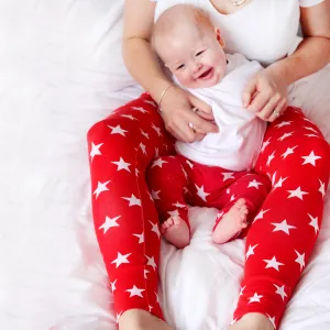 Adult red star print Leggings