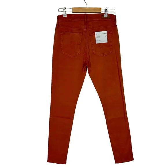 AG Farrah Ankle High Rise Skinny Sateen Stretch Jeans in Brick dust