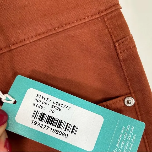 AG Farrah Ankle High Rise Skinny Sateen Stretch Jeans in Brick dust