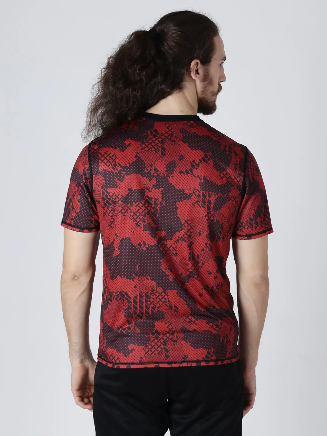 Alcis Men Pack Of Two Red Printed Round Neck Slim Fit T-shirt