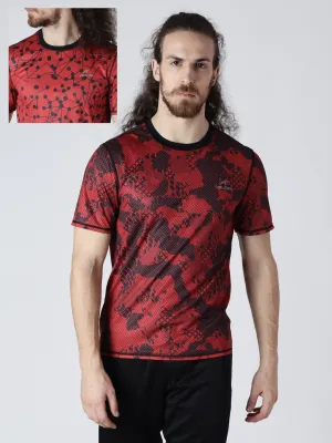 Alcis Men Pack Of Two Red Printed Round Neck Slim Fit T-shirt