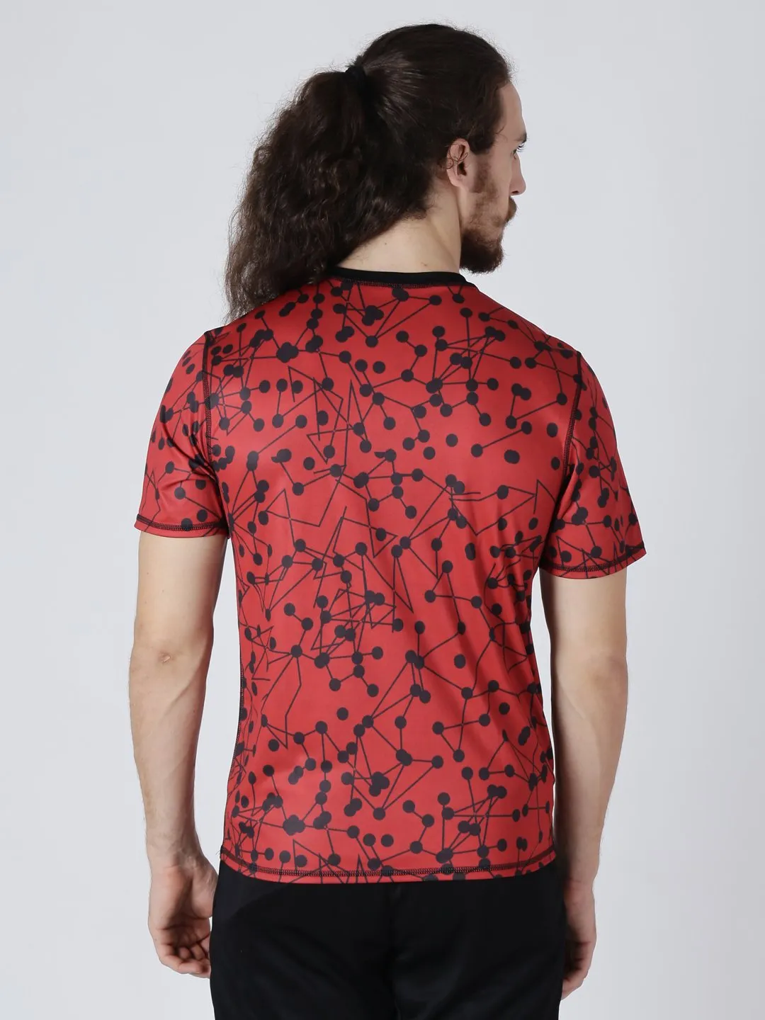Alcis Men Pack Of Two Red Printed Round Neck Slim Fit T-shirt