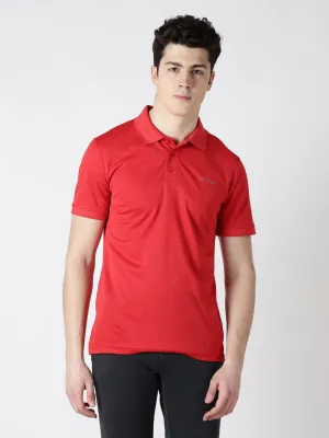 Alcis Men Solid Red Tshirts