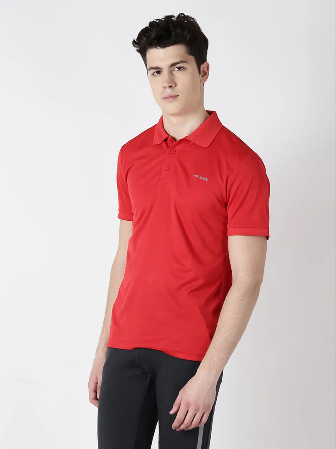 Alcis Men Solid Red Tshirts