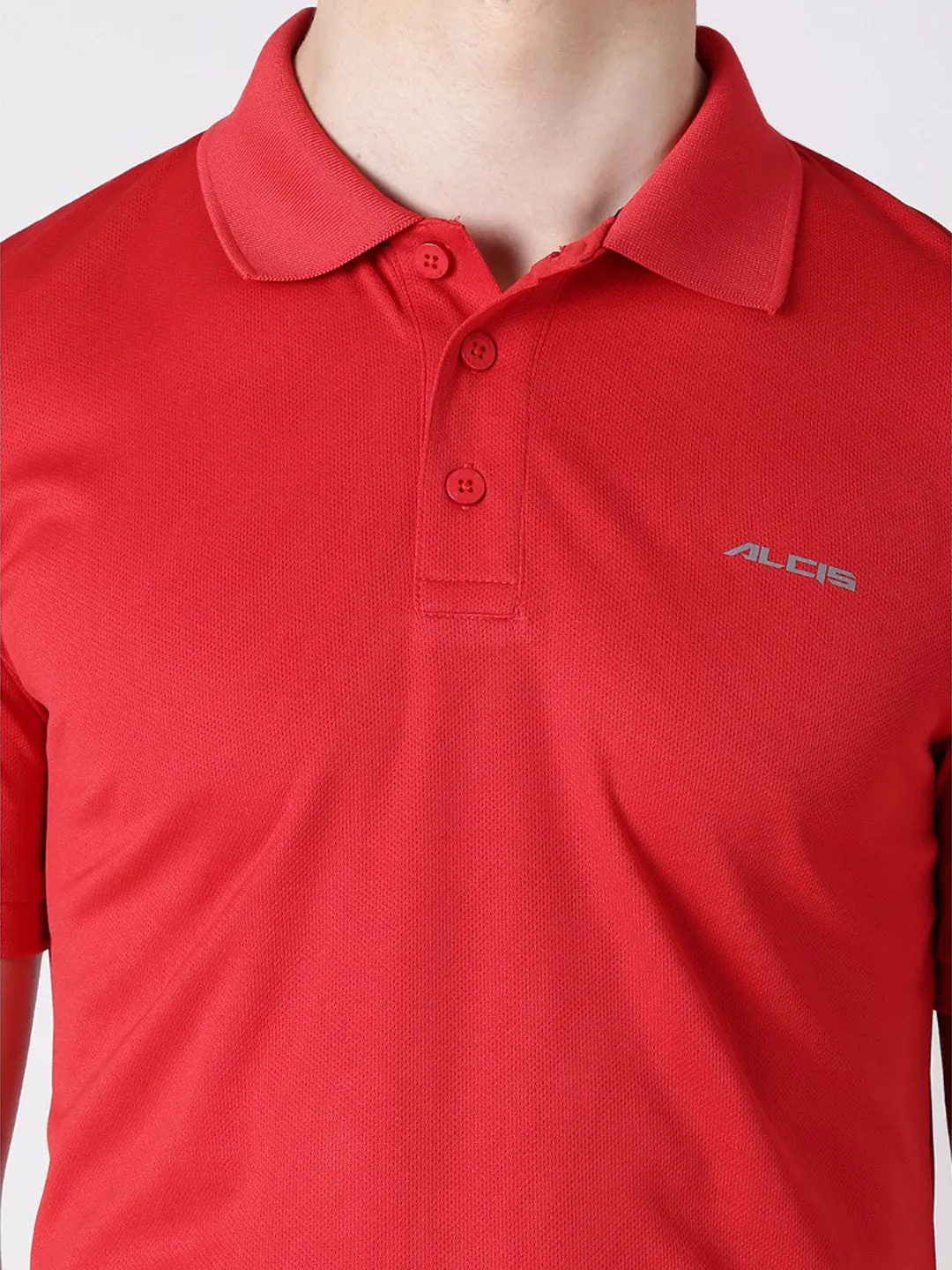 Alcis Men Solid Red Tshirts