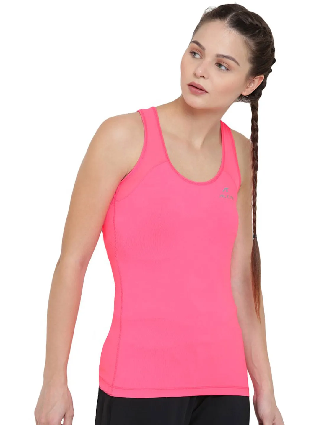 Alcis Women Pink Solid Tank Top