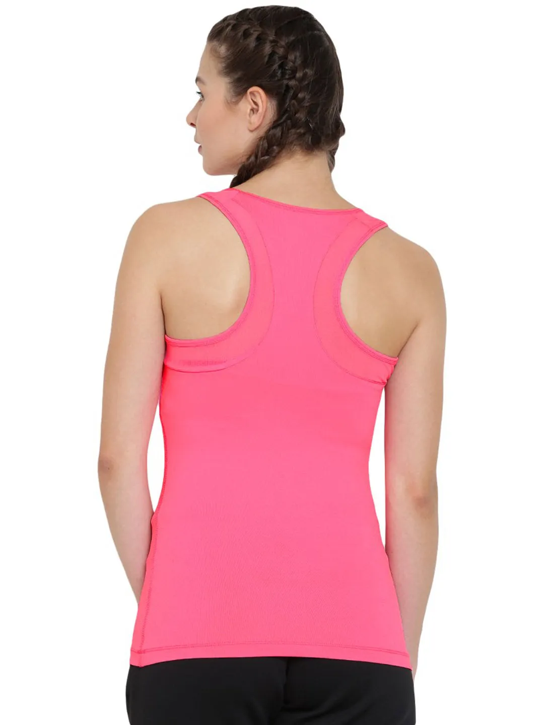 Alcis Women Pink Solid Tank Top