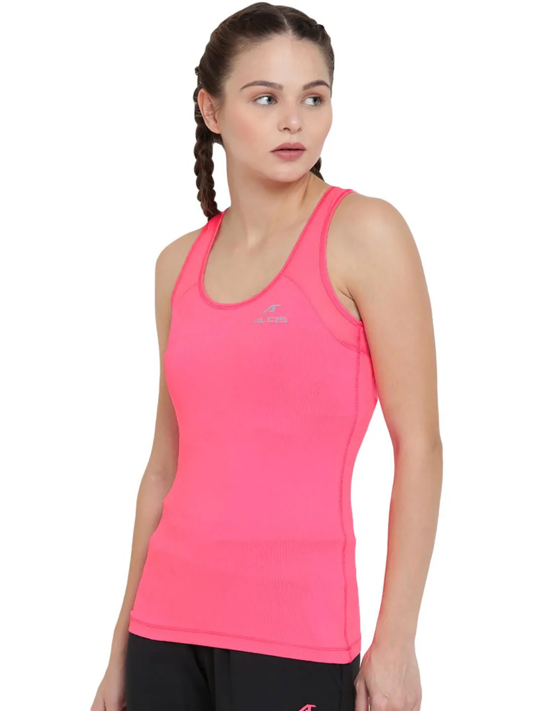 Alcis Women Pink Solid Tank Top