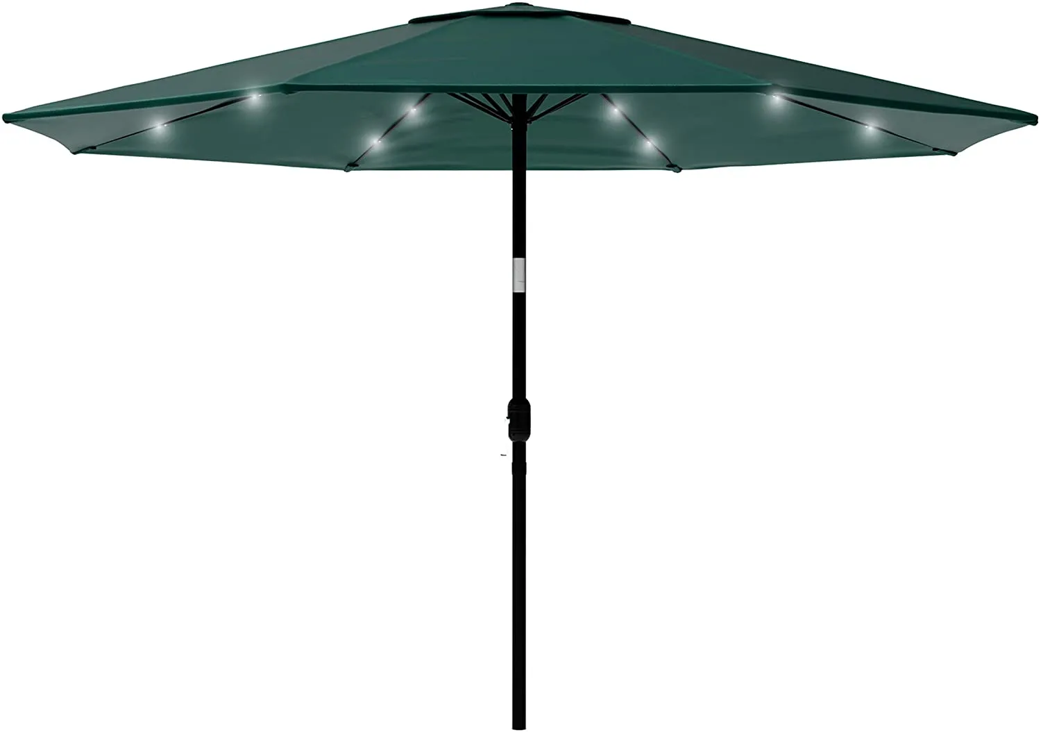 Amazing Solar LED Pure Garden Patio Umbrella – 10 Foot Deck Shade with Solar Powered LED Lights Crank Tilt & Fade Resistant, UV Protection Canopy (Hunter Green) Retails $550 