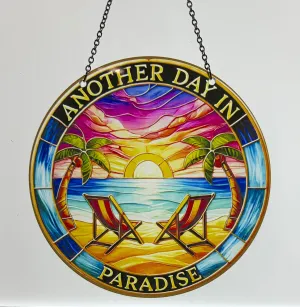 Another Day in Paradise South Acrylic Suncatcher with Chain #SC588 by d'ears