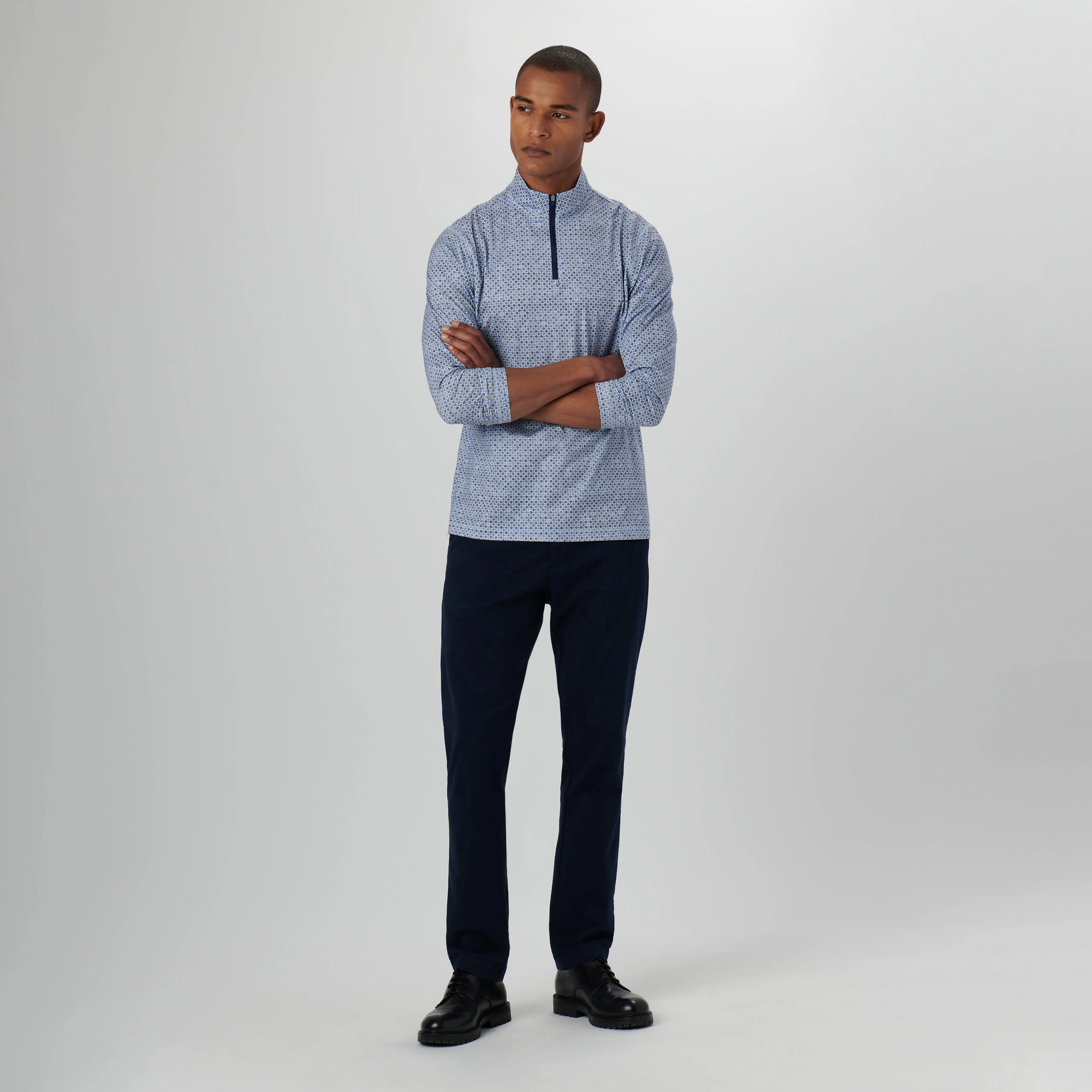Anthony Floral Mosaic Print OoohCotton Quarter Zip Pullover