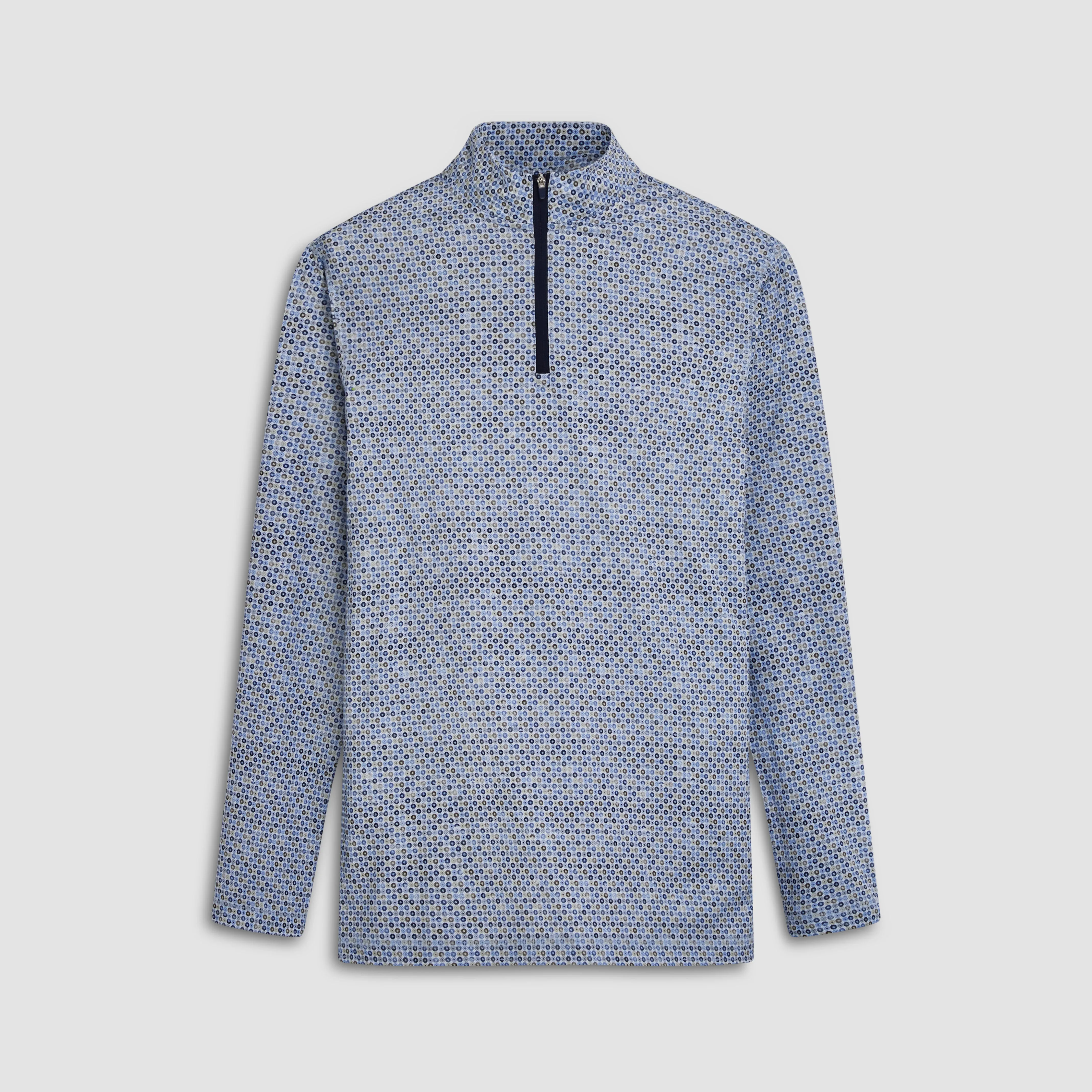 Anthony Floral Mosaic Print OoohCotton Quarter Zip Pullover