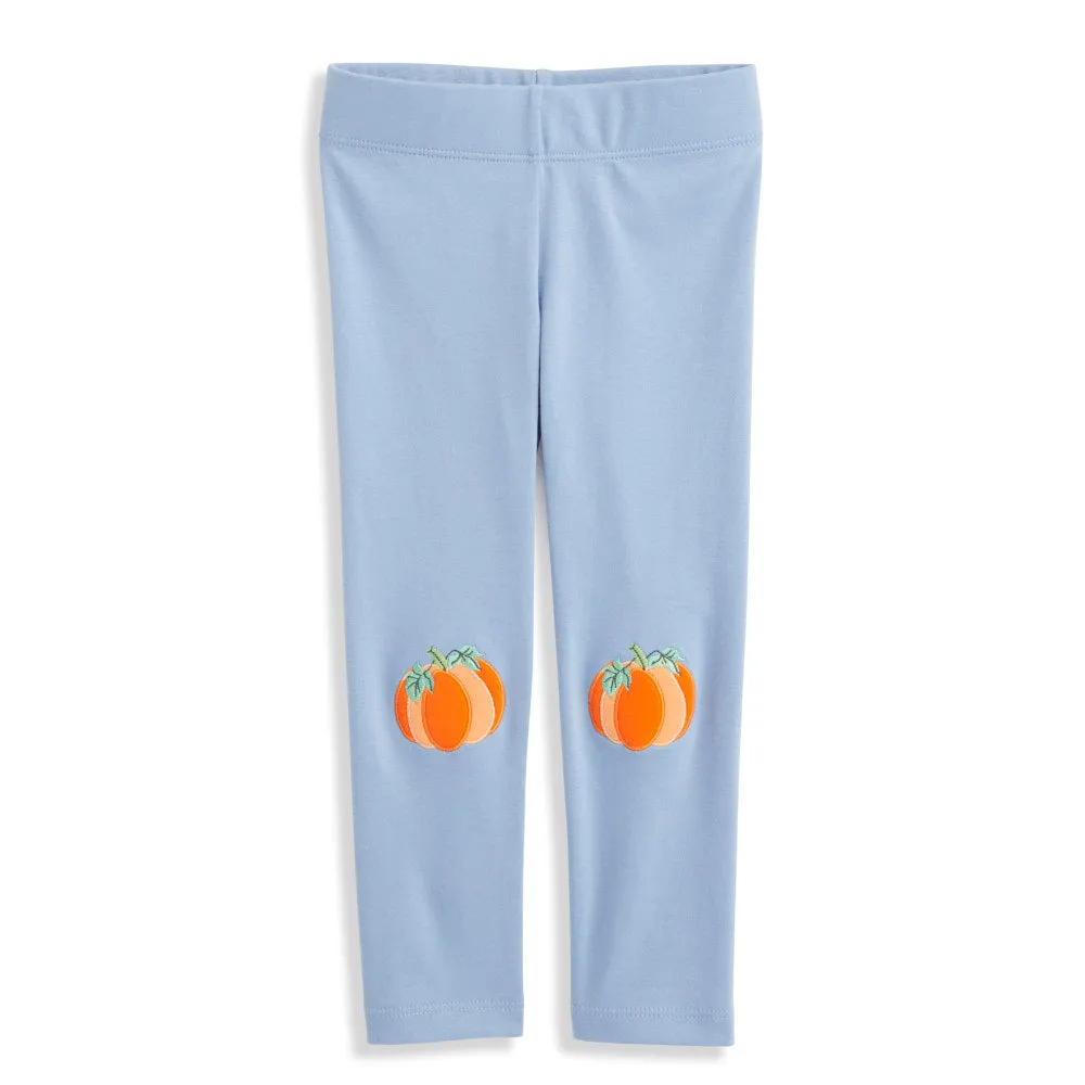 Applique Pima Leggings -- Denim w/ Pumpkins