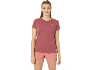 Asics Women's Silver Short Sleeve Top (Burgandy)