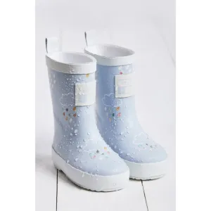 Baby Blue Raindrop Colour Changing Wellies | Grass & Air