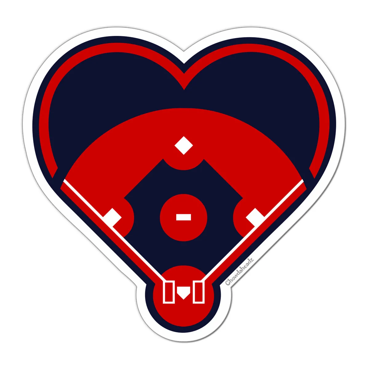 Baseball Diamond Heart Sticker