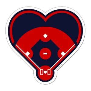 Baseball Diamond Heart Sticker