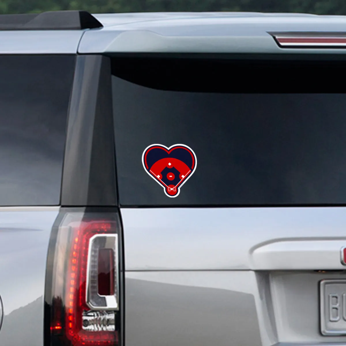 Baseball Diamond Heart Sticker