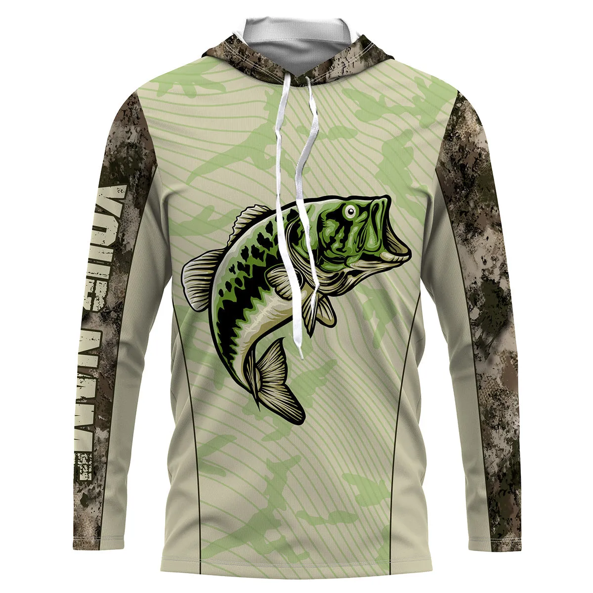 Bass Fishing Camo Custom Long Sleeve Fishing Shirts, Bass Fishing Jerseys TTS0106