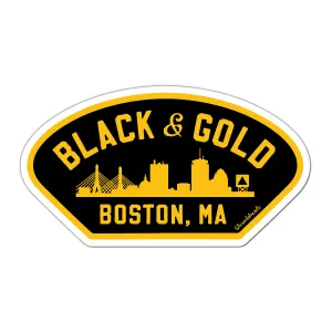 Black & Gold Boston Naval Patch Sticker