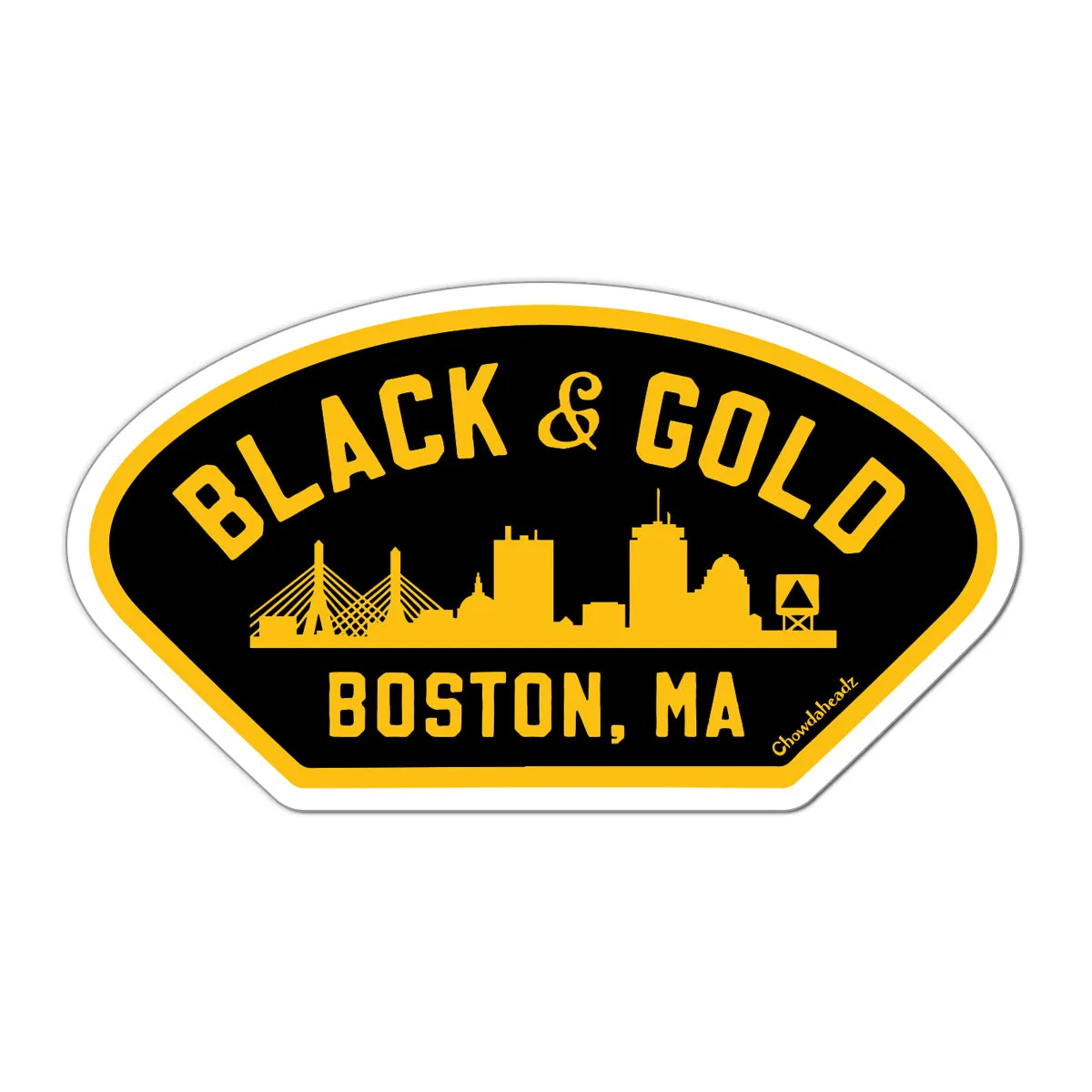 Black & Gold Boston Naval Patch Sticker