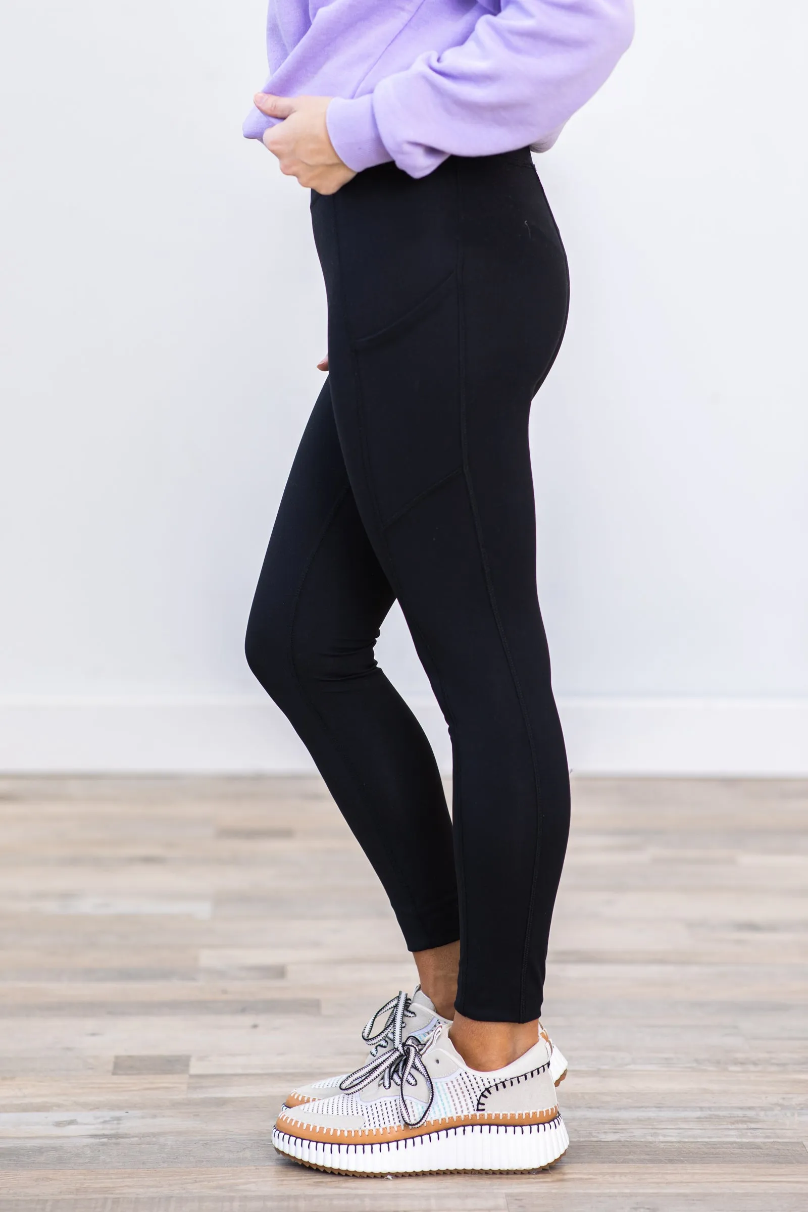 Black Full Length High Rise Leggings