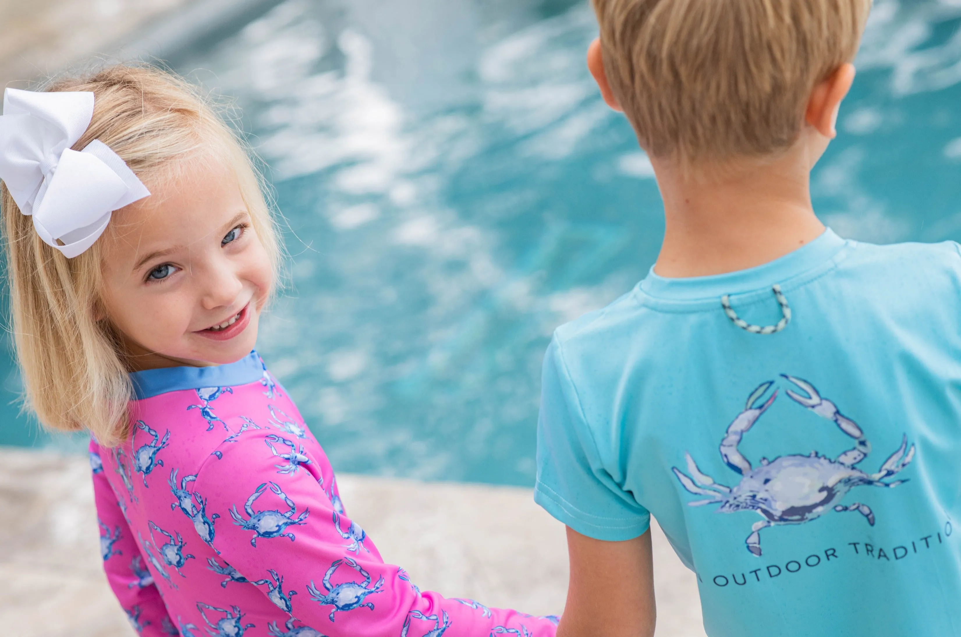 Boys Pro Performance Fishing Tee with Crab Art