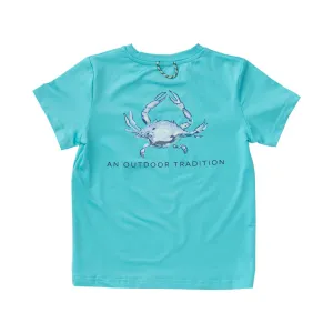 Boys Pro Performance Fishing Tee with Crab Art